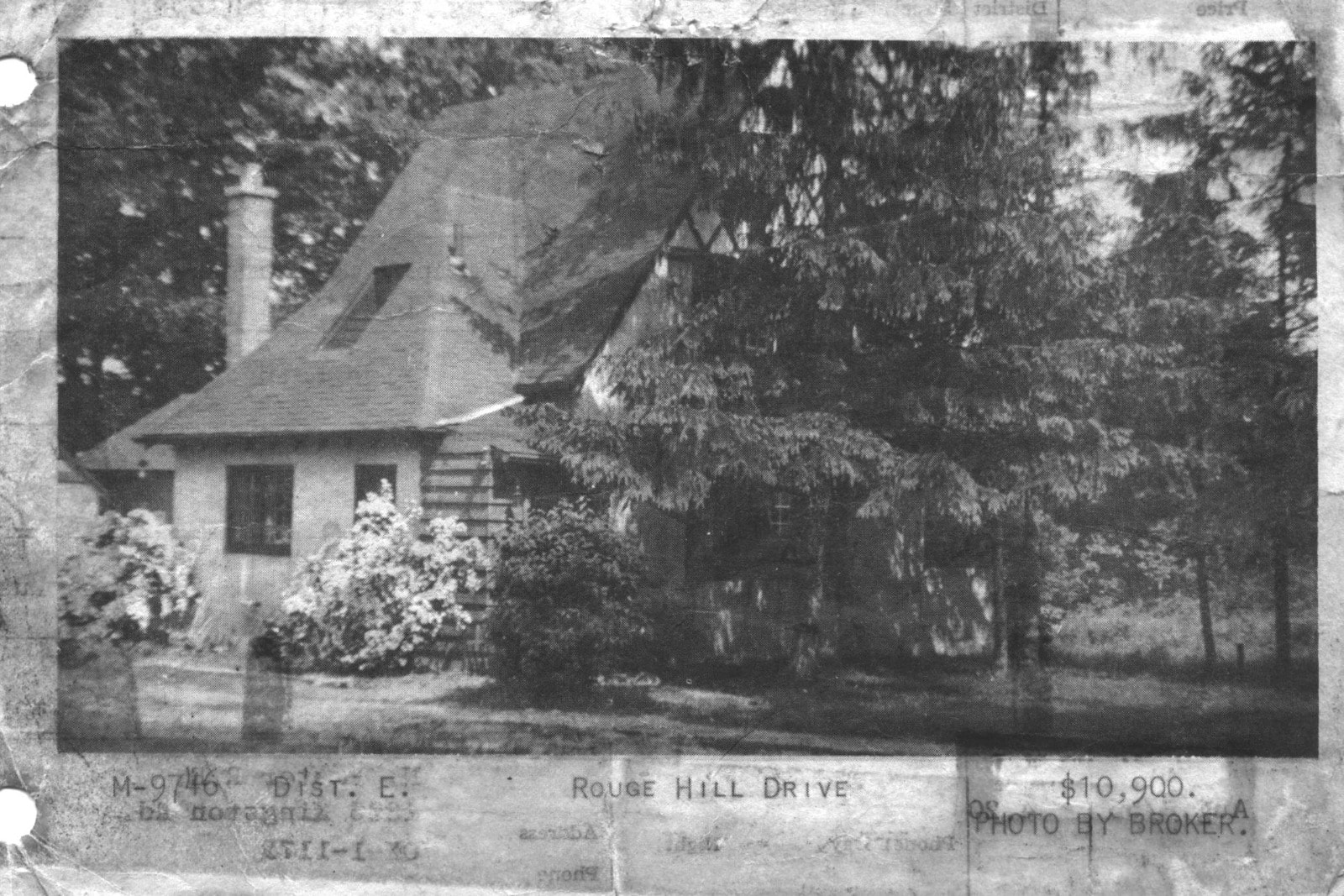 Rouge Hill Drive cottage exterior, 1955